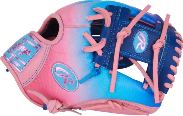 Rawlings Heart of the Hide Fun Burst 11.5" Infield Glove Royal/Colombia Blue/Pink RHT