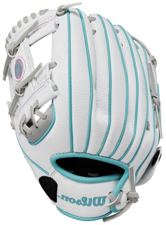 Wilson A200 10" Youth Glove Silver/White/Teal LHT