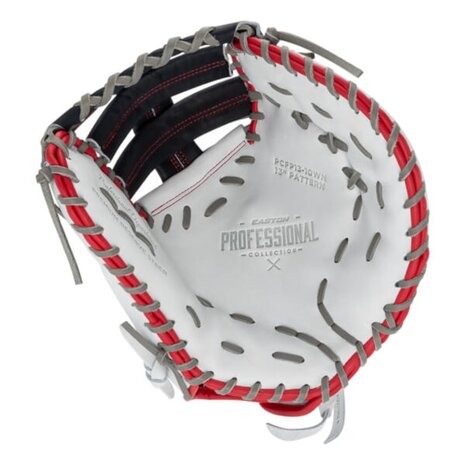 Easton Professional Collection Softball Color Splash 13" First Base Glove White/Navy/Red RHT