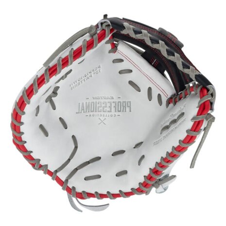 Easton Professional Collection Softball Color Splash 13" First Base Glove White/Navy/Red LHT