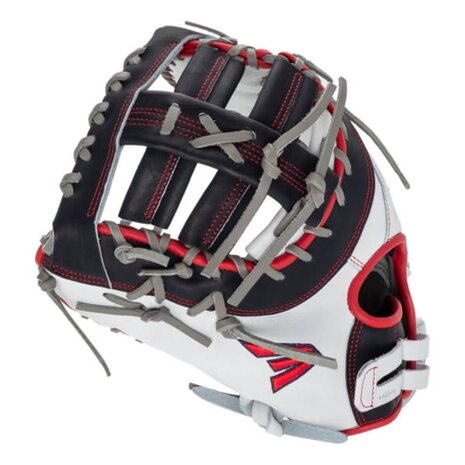 Easton Professional Collection Softball Color Splash 13" First Base Glove White/Navy/Red LHT