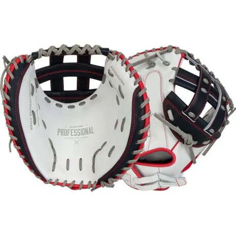 Easton Professional Collection Softball Color Splash 34" Catcher Glove White/Navy/Red RHT