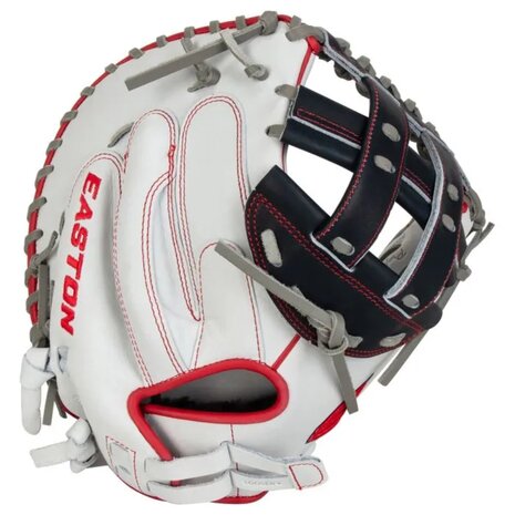 Easton Professional Collection Softball Color Splash 34" Catcher Glove White/Navy/Red RHT