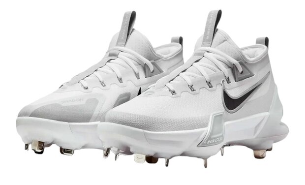 Nike Trout 9 Elite White Metal Cleats