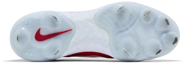 Nike Huarache Elite 4 White/Scarlet Metal Cleats
