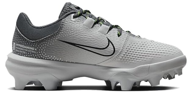 Nike Hyperdiamond 4 Pro White/Grey Low Rubber Cleats
