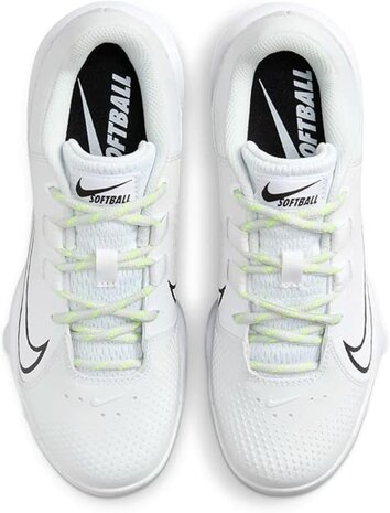 Nike Hyperdiamond 4 Pro White/Volt Low Rubber Cleats