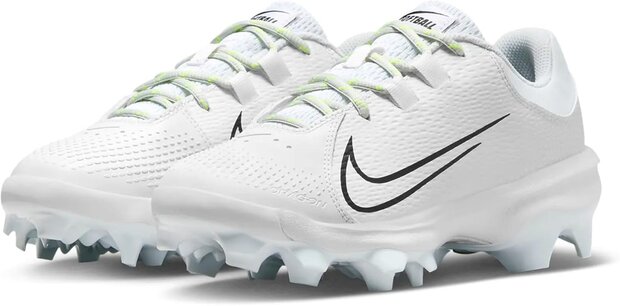 Nike Hyperdiamond 4 Pro White/Volt Low Rubber Cleats