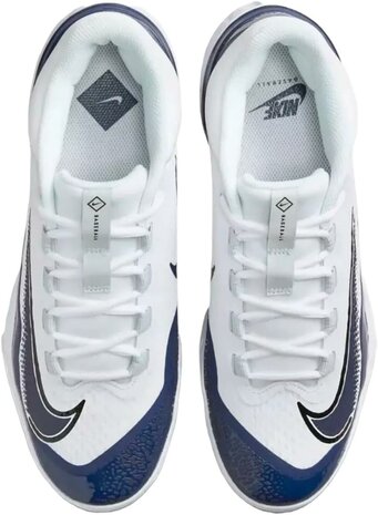 Nike Huarache Elite 4 White/Navy Low Rubber Cleats
