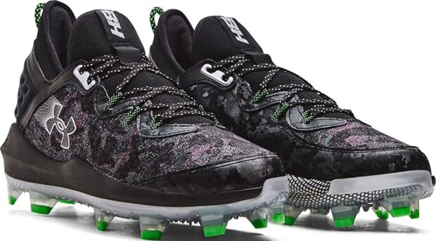 Under Armour Harper 8 Elite Black/Green High Rubber Cleats