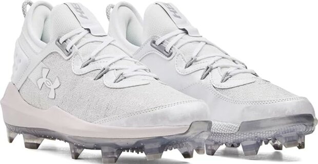 Under Armour Harper 8 Elite White/Silver High Rubber Cleats