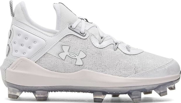 Under Armour Harper 8 Elite White/Silver High Rubber Cleats