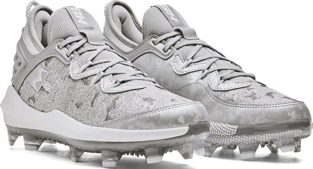 Under Armour Harper 8 Elite Grey/Silver High Rubber Cleats