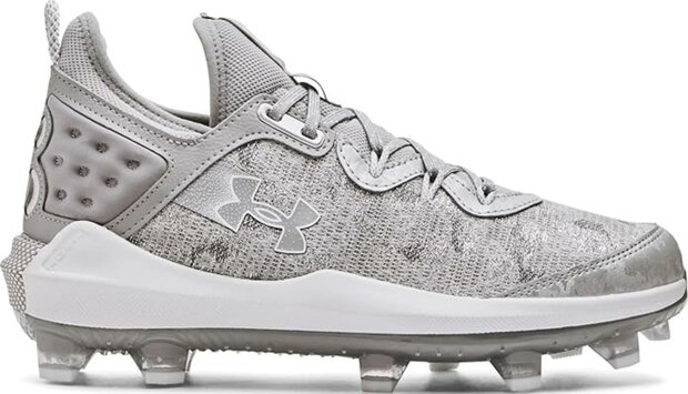 Under Armour Harper 8 Elite Grey/Silver High Rubber Cleats