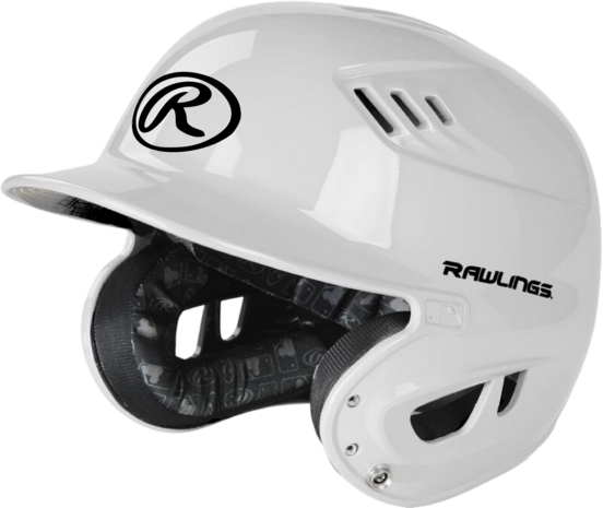Rawlings R16/Velo Gloss Finish Batting Helmet White