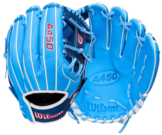 Wilson A450 11.5" Youth Infield Glove Baby Blue/Navy RHT