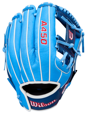 Wilson A450 11.5" Youth Infield Glove Baby Blue/Navy RHT