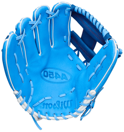 Wilson A450 11.5" Youth Infield Glove Baby Blue/Navy LHT