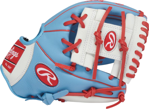 Rawlings Select Pro Lite Carlos Correa 10.5" Youth Glove Columbia Blue/White/Red RHT