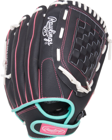 Rawlings Sure Catch Softball 12.5" Youth Glove Black/Mint/Pink RHT