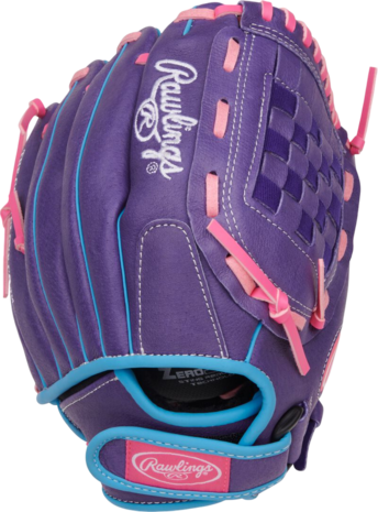 Rawlings Sure Catch Softball 11.5" Youth Glove Purple/Pink/Columbia Blue RHT
