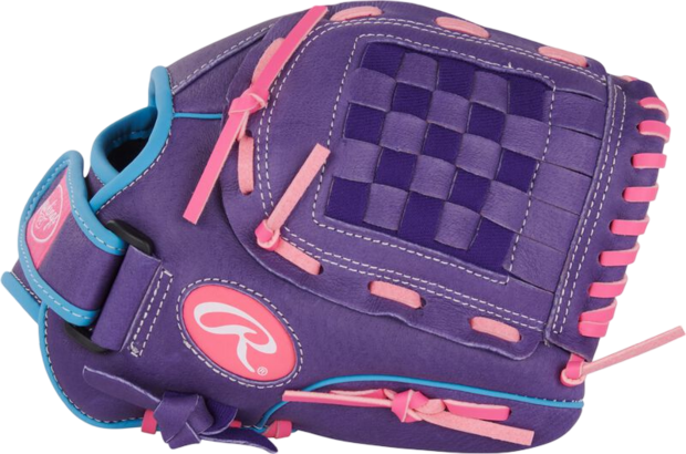 Rawlings Sure Catch Softball 11" Youth Glove Purple/Pink/Columbia Blue RHT