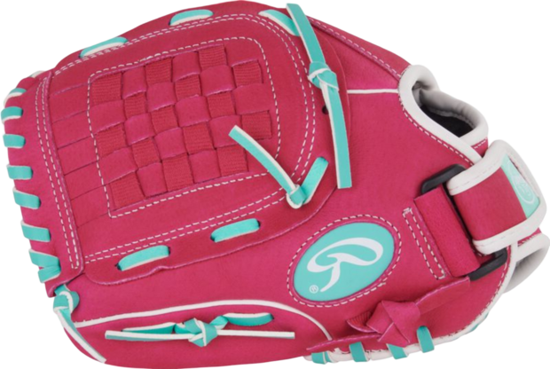 Rawlings Sure Catch Softball 10.5'' Youth Glove Pink/Mint/White LHT