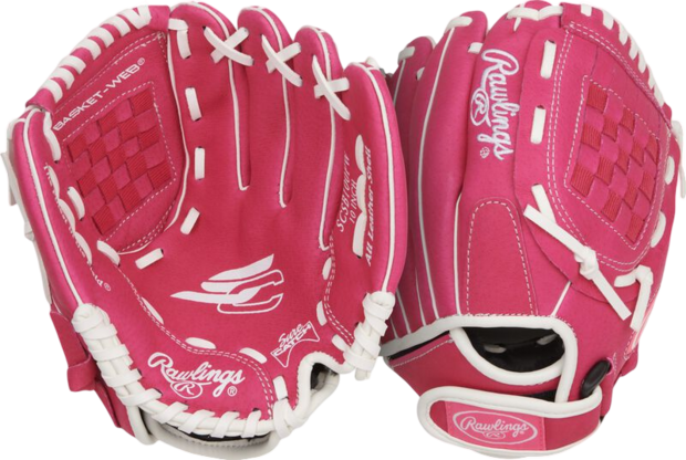 Rawlings Sure Catch Softball 10'' Youth Glove Pink/White RHT