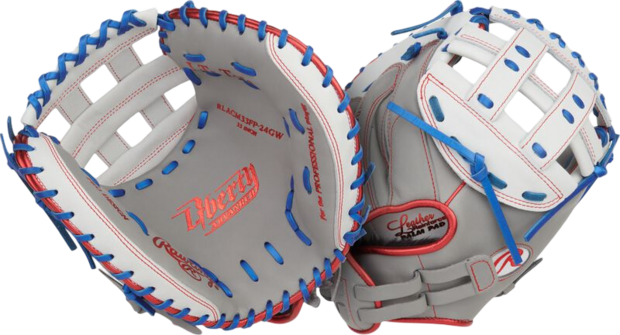 Rawlings Liberty Advance 33" Softball Catcher Glove Gray/White/Royal RHT