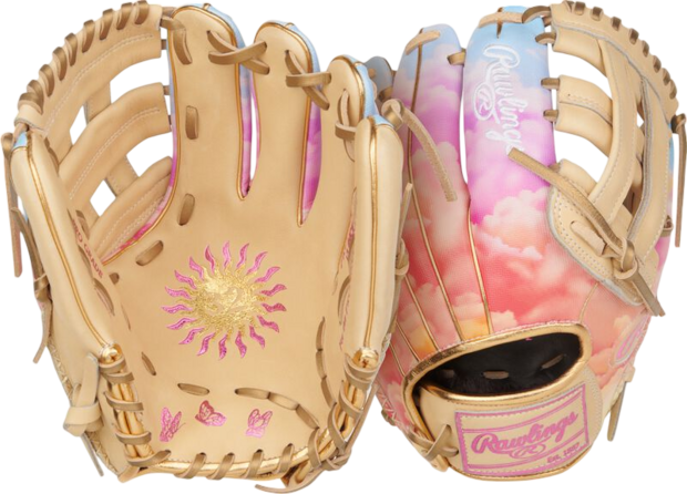 Rawlings Heart of the Hide Softball Sierra Romero 12" Infield Glove Tan/Pink Clouds RHT