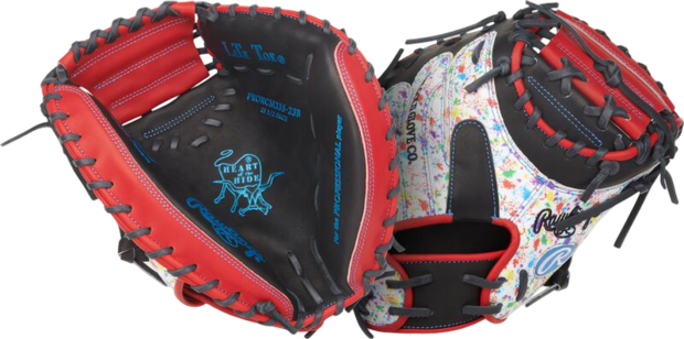 Rawlings Heart of the Hide 33.5" Catcher Glove Black/Red/Splatter RHT