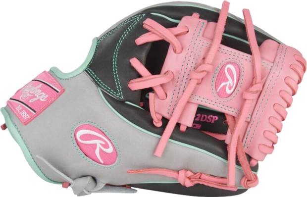 Rawlings Heart of the Hide 11.5" Infield Glove Gray/Black/Pink/Mint RHT