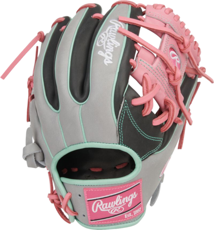 Rawlings Heart of the Hide 11.5" Infield Glove Gray/Black/Pink/Mint RHT