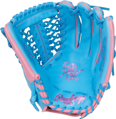 Rawlings Heart of the Hide 12.75" Outfield Glove Columbia Blue/Pink RHT