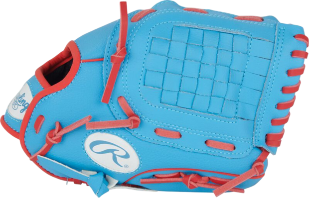 Rawlings Players Series 10.5" Youth Glove Columbia Blue/Red RHT