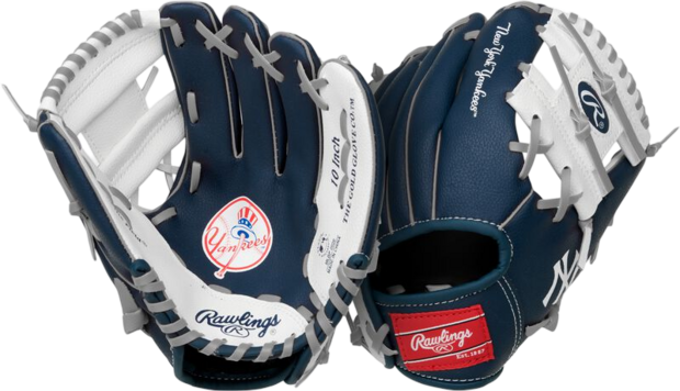 Rawlings Yankees Team Glove 10.0" Youth Glove Navy/White RHT