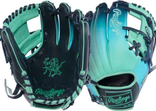 Rawlings Heart of the Hide Fun Burst 2.0 11.5" Infield Glove Navy/Mint RHT