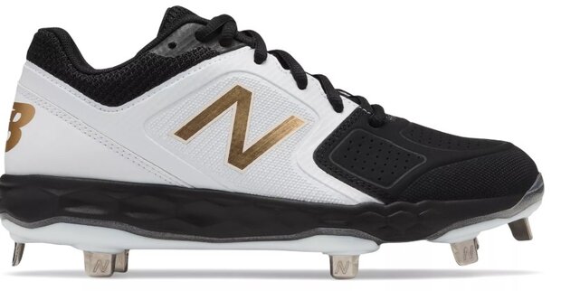 New Balance SMVELOK1 Black/White Metal Cleats