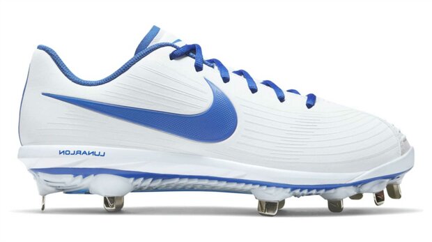 Nike Hyperdiamond 3 White/Royal Metal Cleats