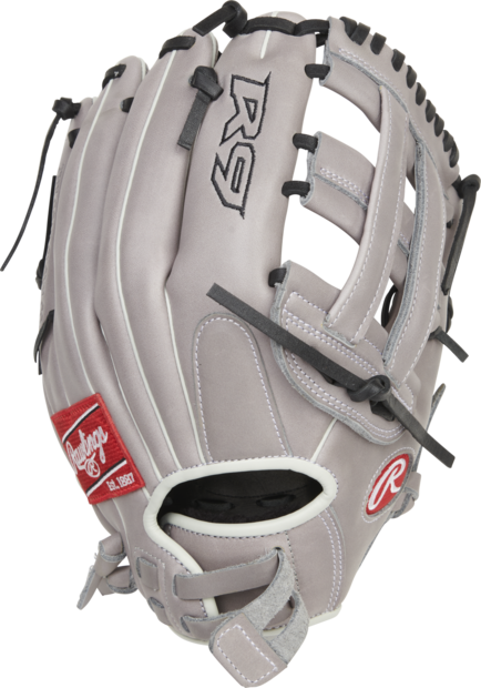 Rawlings R9 Softball 12" Infield Glove Gray/Black RHT