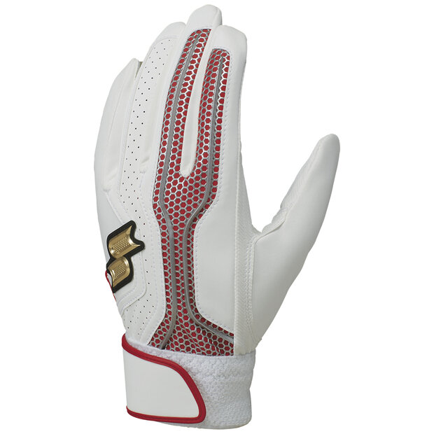 SSK ProEdge Elite Series Batting Gloves White/Red