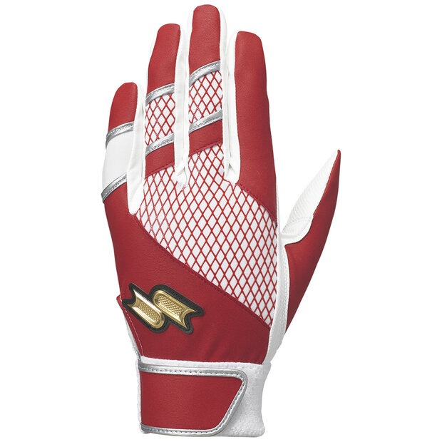 SSK ProEdge Batting Gloves Scarlet/White