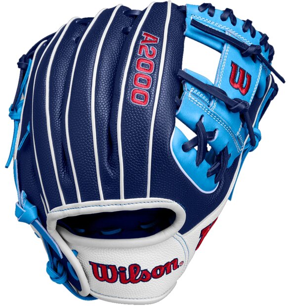 Wilson A2000 Fall 2024 PF88SS 11.25&rdquo; Infield Glove Navy/Colombia Blue/Red RHT