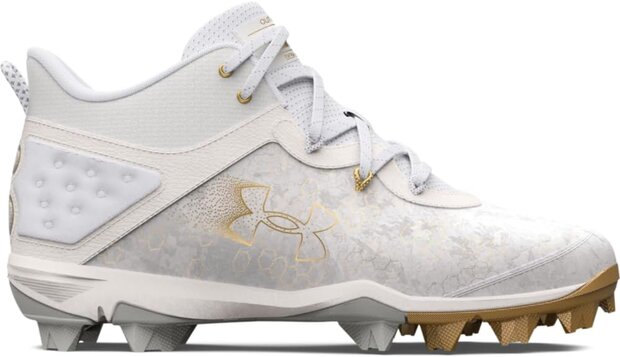 Under Armour Harper 8 Pro White/Gold High Rubber Cleats