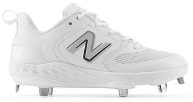 New Balance SMVELOW3 White/Silver Metal Cleats