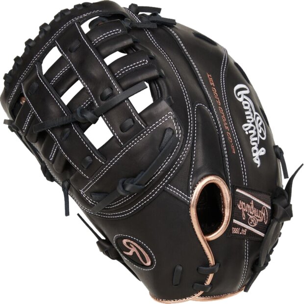 Rawlings R9 Softball 12.5" First Base Glove Black LHT