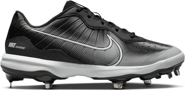 Nike Huarache Varsity 4 Black/Grey/White Metal Cleats
