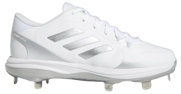 Adidas Pure Hustle 2 White/Silver Metal Cleats