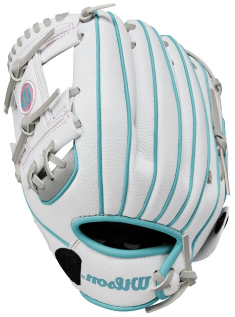 Wilson A200 10" Youth Glove Silver/White/Teal LHT