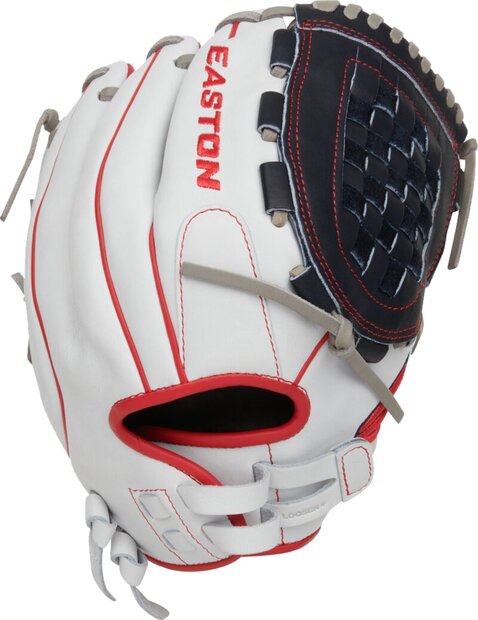 Easton Professional Collection Softball Color Splash 12.5" All-Round Glove White/Navy/Red RHT